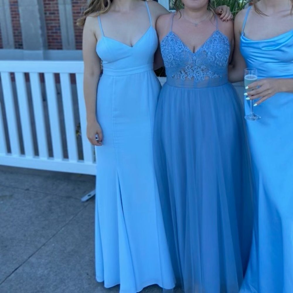 Fame and Partners Light Blue Maxi Dresses